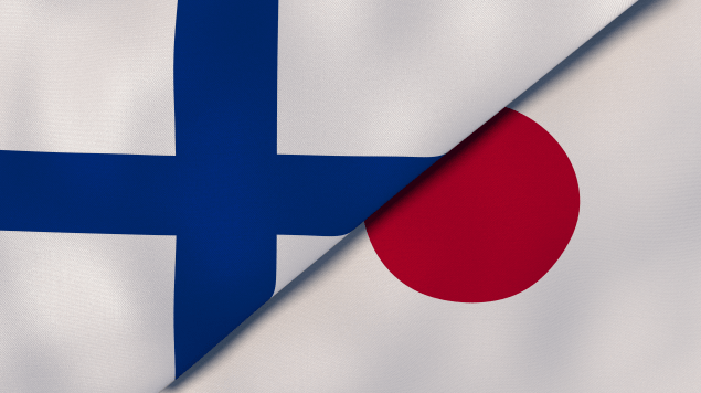 Flags of Finland and Japan