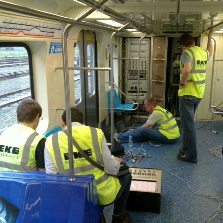 group of people on a train