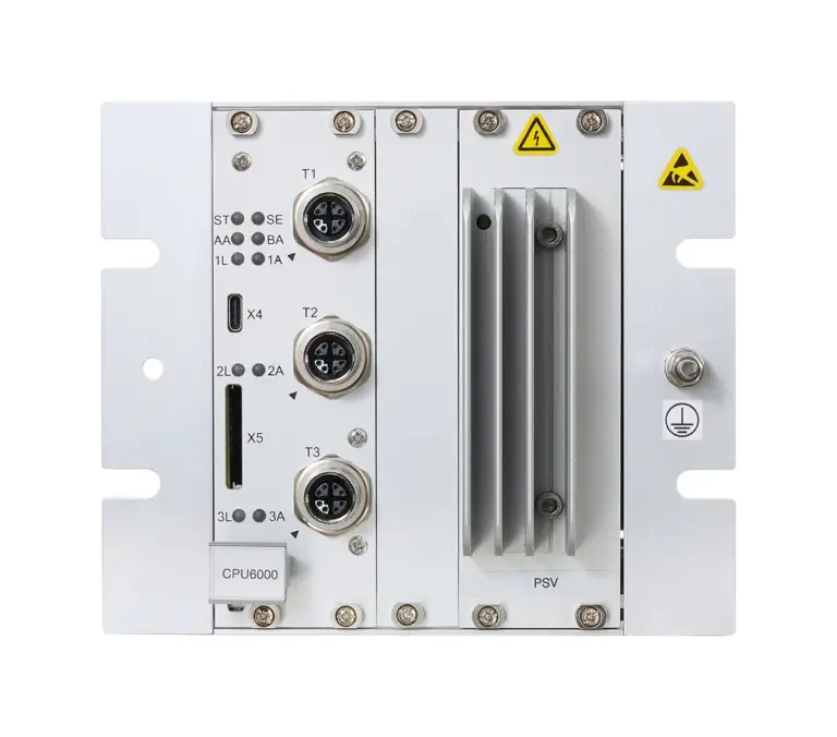 Front view of EKE-Trainnet&reg; Vehicle Control Unit (VCU) for train control, automation and diagnostics
