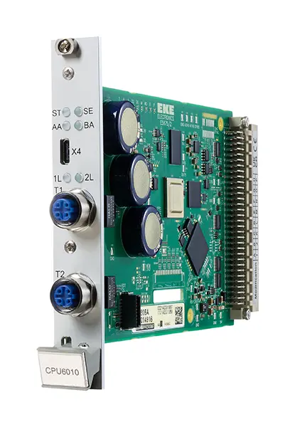 EKE-Trainnet&reg; CPU6010 processor module for train control and safety applications.